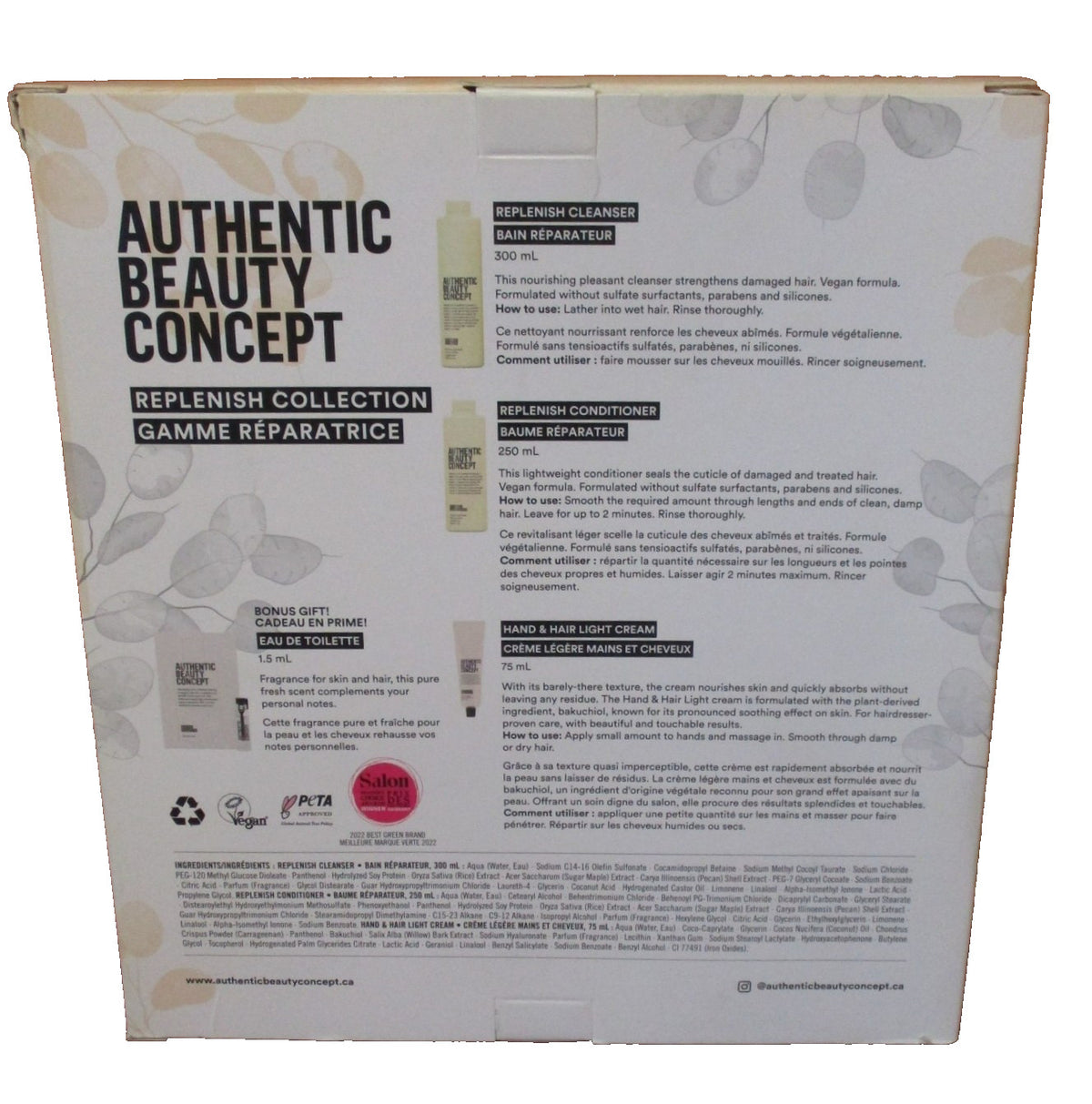Hair Care Set with Shampoo, Conditioner & Light Cream for Damaged Hair