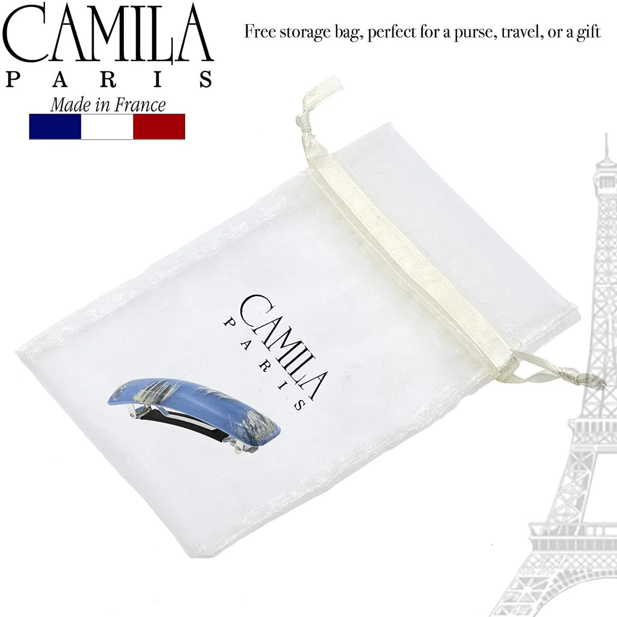 French Contoured No-Slip Hair Barrette Bevel - Elegant Hair Accessory