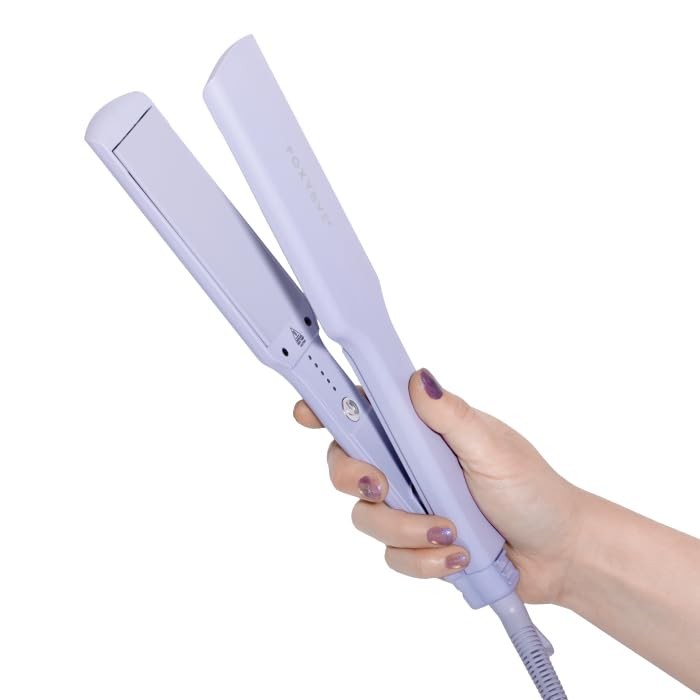 Ceramic Flat Iron for Hair - 1.75 Inch Dual Voltage Professional Styling Tool - Lavender