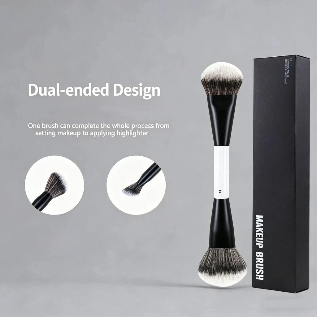 Dual-Ended Foundation & Face Makeup Brush for Cosmetics Application
