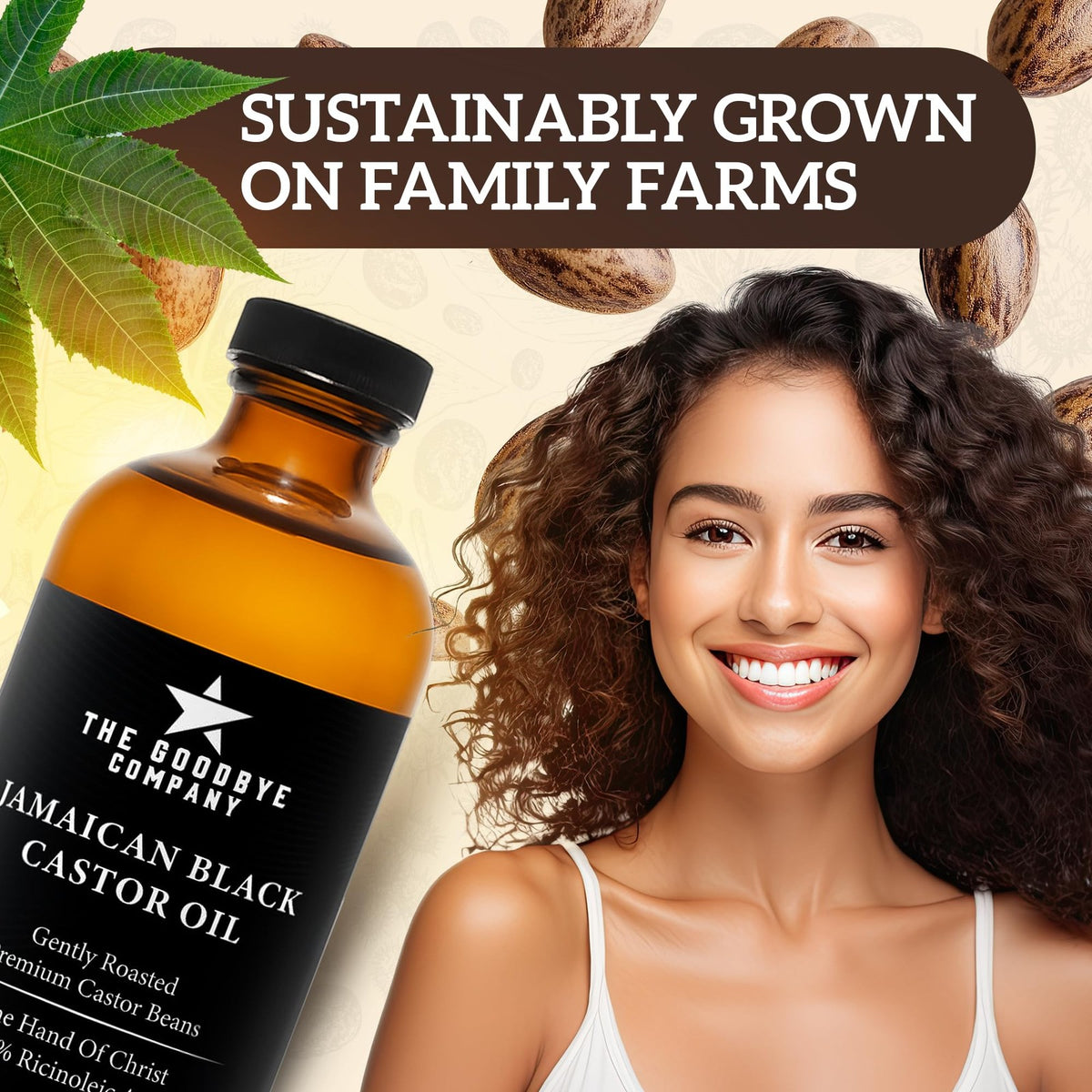 Black Castor Oil for Hair Growth 16.9 Fl Oz Organic Thickening Hair Oil