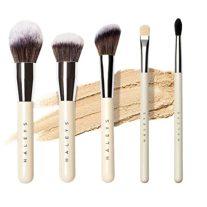 Makeup Brush Set - 5-Piece Professional Cosmetic Tools for Face & Eye