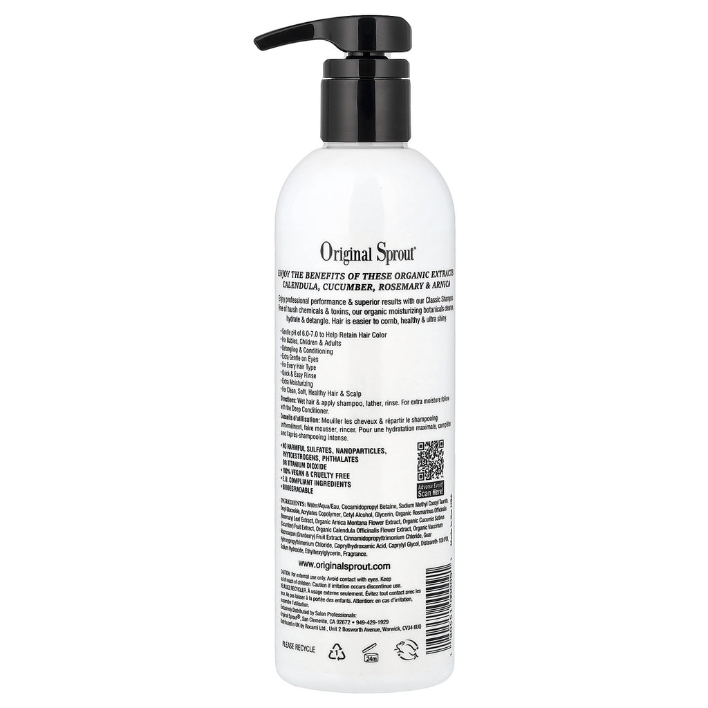 Hypoallergenic Baby & Kid Shampoo - Gentle, Detangling, Organic Botanical Formula 12 fl oz