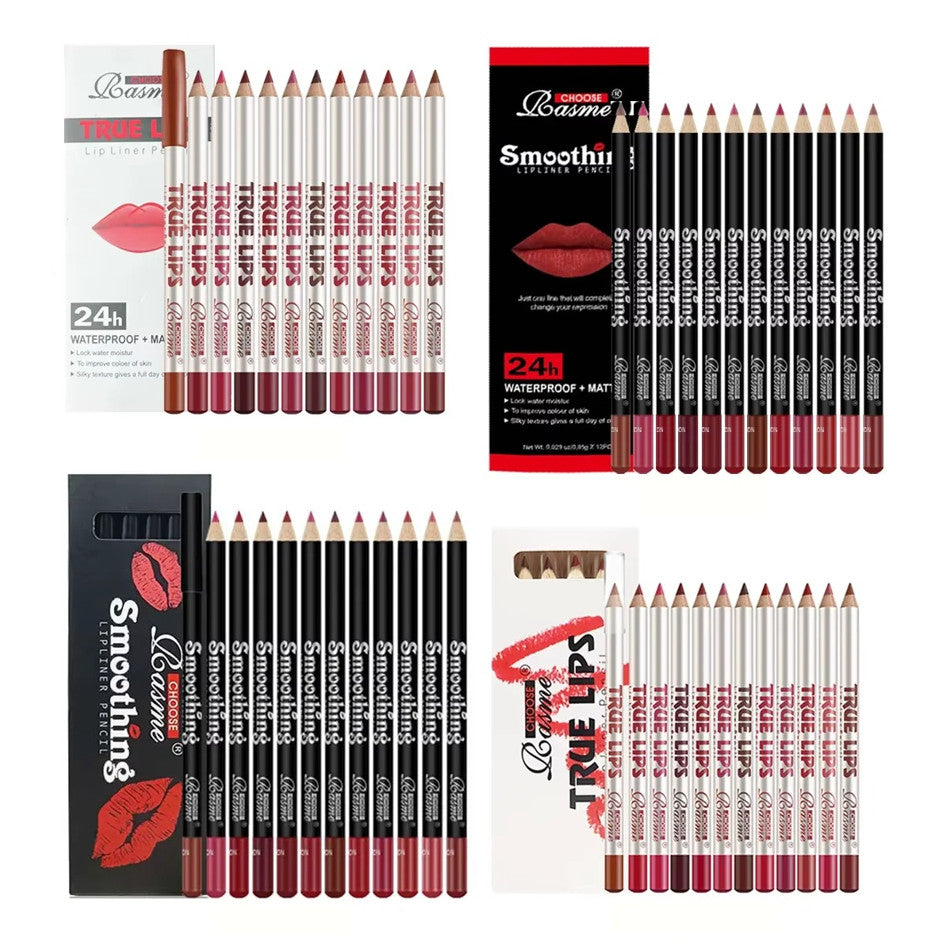 12-Piece Lipstick Lip Liner Set Matte Lip Gloss Pencils Long Lasting Makeup