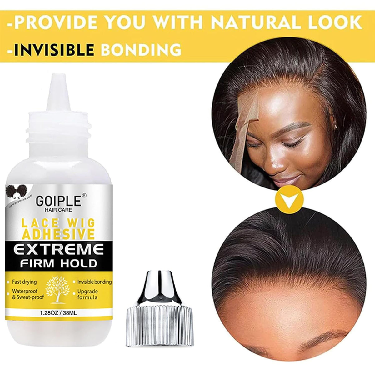 Waterproof Strong Hold Lace Glue for Wigs & Hair Systems - 1.34oz & 2.15oz Options