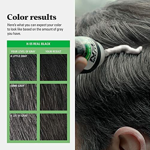 Gray Hair Color Shampoo for Men - Natural Black & Brown Shades, Long-Lasting