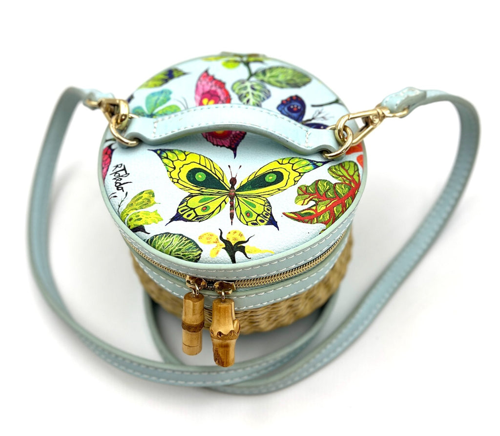 Makeup Bag with Butterfly Print Zipper Closure and Strap - Estée Lauder