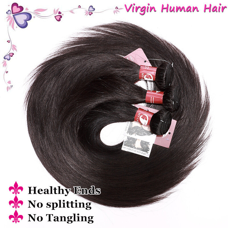 Human Hair Extensions Bundles - Virgin Loose Wave & Straight Weft Hair
