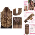 Clip In Hair Extensions 8pcs 16 Inches Brown to Honey Blonde Remy Human Hair