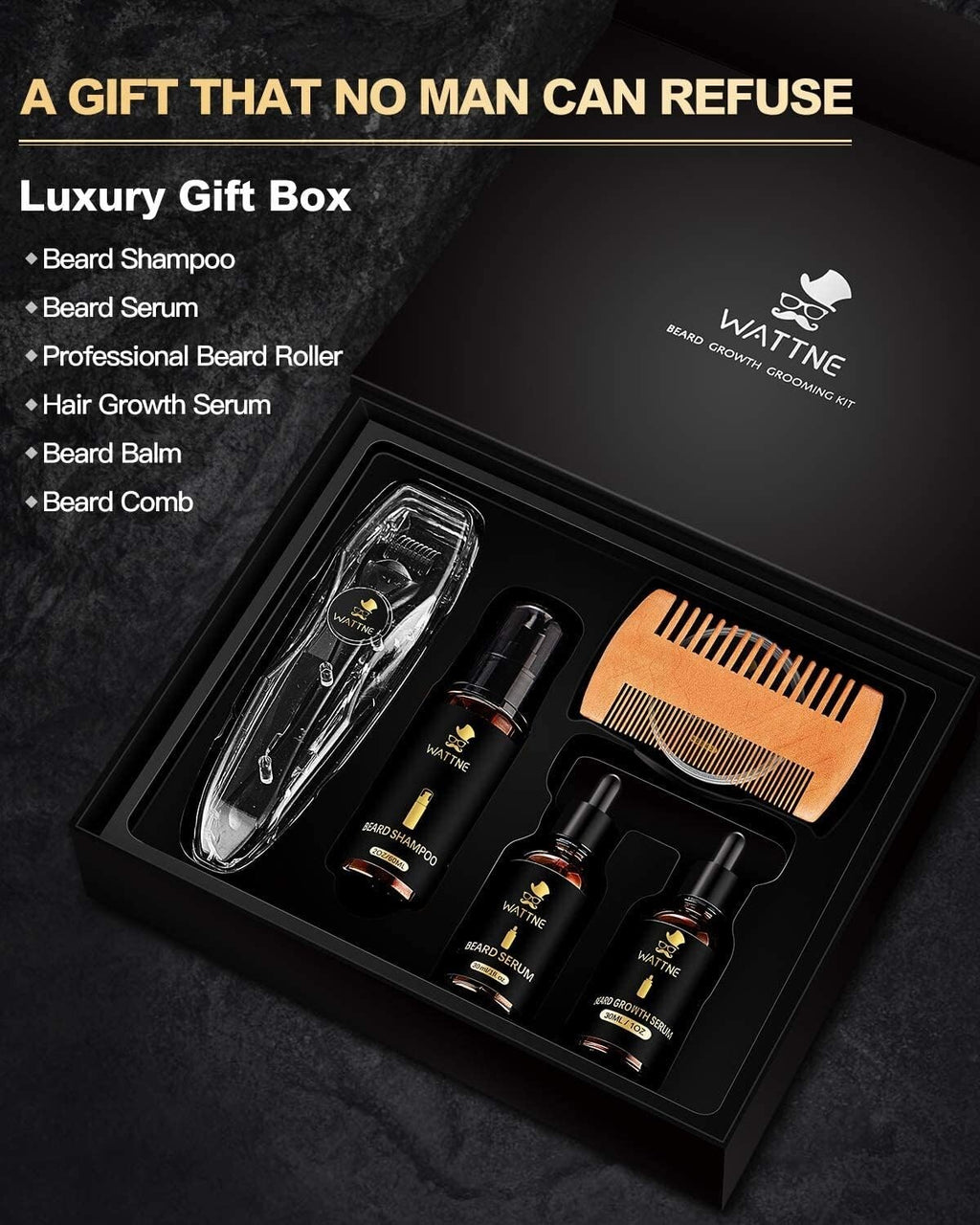 Beard Growth Kit with Derma Roller & Biotin Oil for Thicker Beard