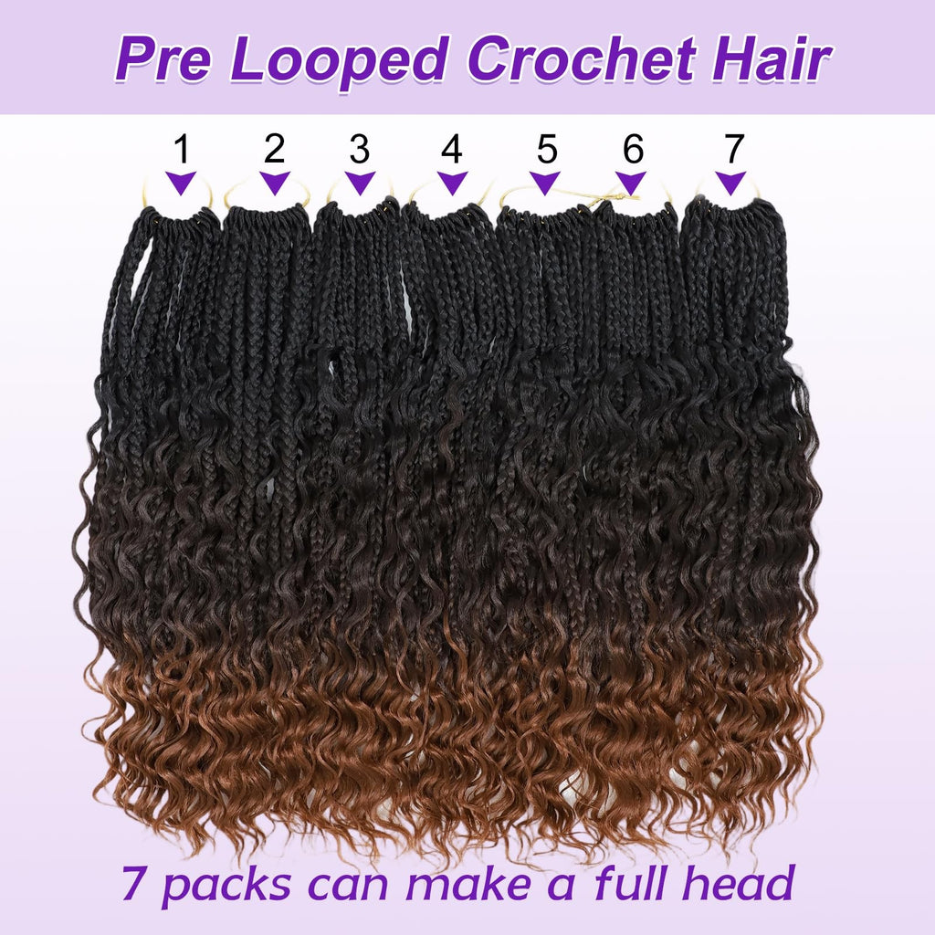 Goddess Box Braids Crochet Hair 18 Inch Boho Style for Black Women