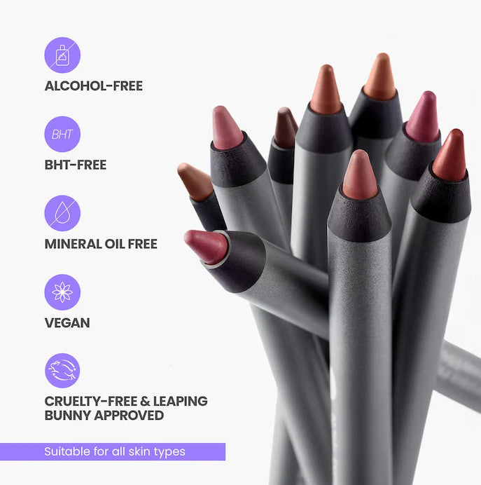 Long-Wearing Lip Liner Pencil - Waterproof, Smudge-Proof, 6 Shades
