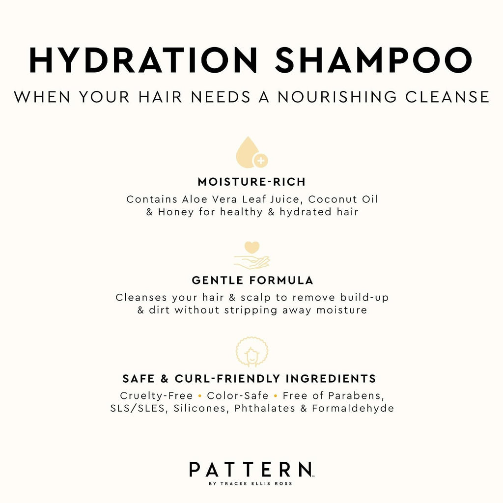 Hydration Shampoo for Curly Hair with Honey Aloe Vera Biotin - 16oz