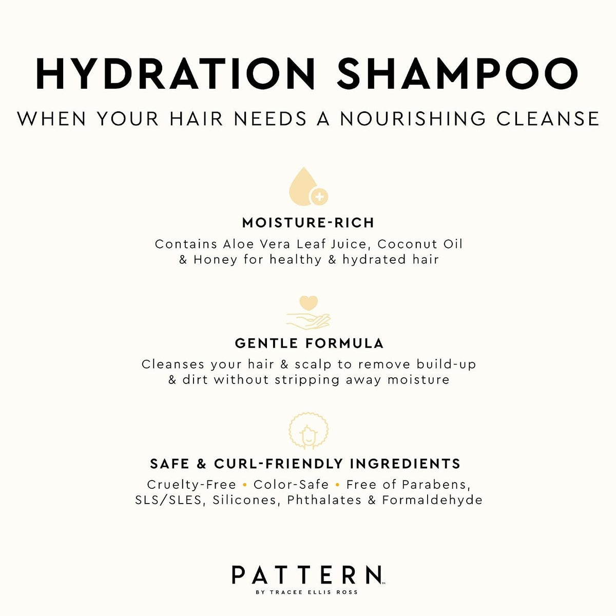 Hydration Shampoo for Curly Hair with Honey Aloe Vera Biotin - 16oz