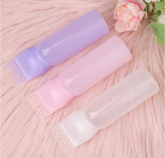Root Comb Applicator Bottle Set 6oz - Hair Dye & Oil Dispenser with Graduated Scale - 3 Pack
