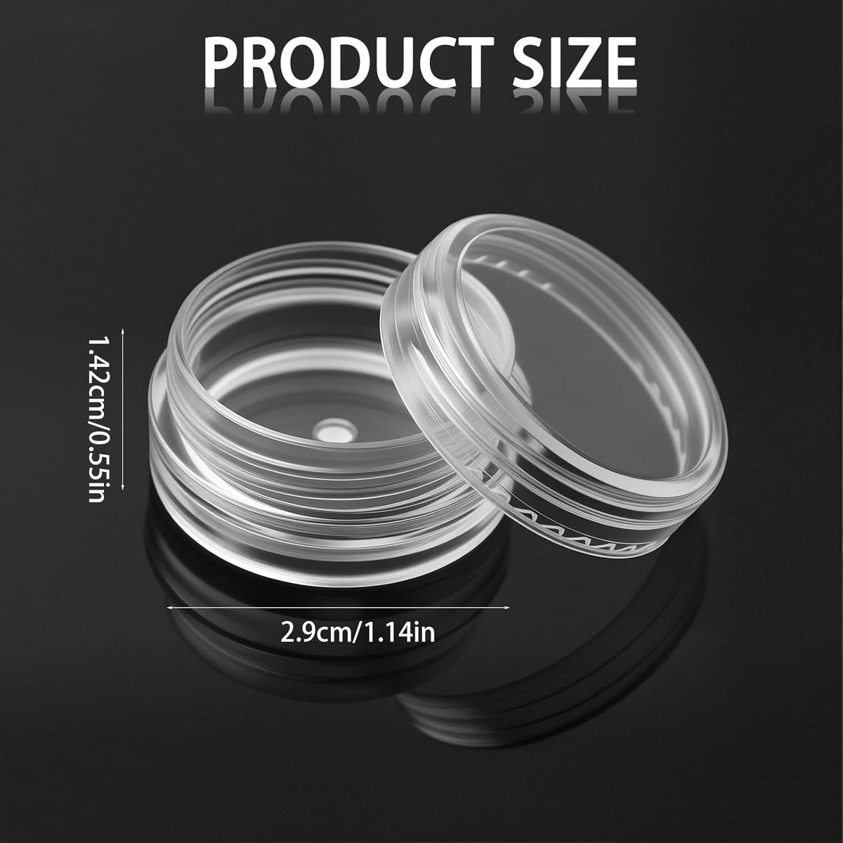 10 Pack 3G Clear Plastic Cosmetic Sample Jars - Travel Makeup & Skincare Containers