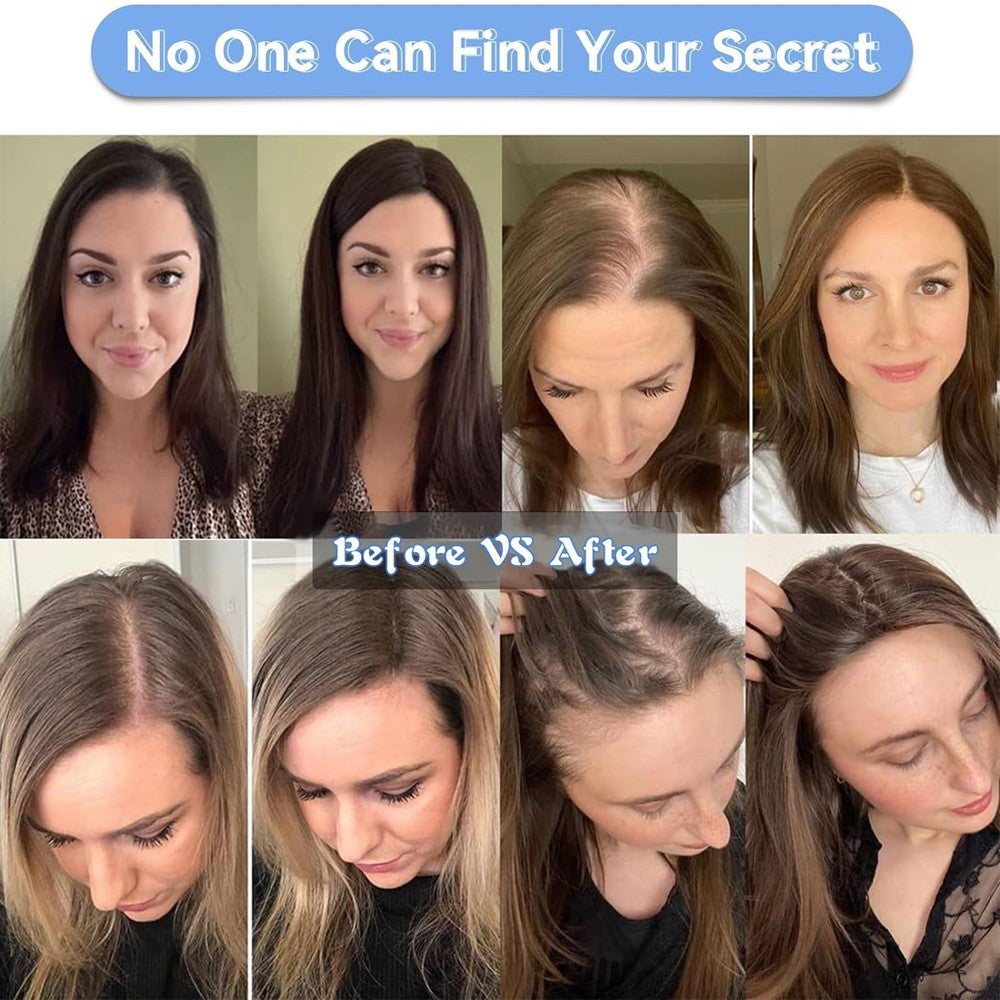 Clip-In Hair Topper Human Hair for Thin Hair Volume & Coverage