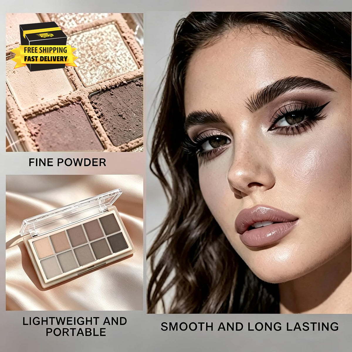 10 Color Matte Eyeshadow Palette for Women - Cool Neutral Tones