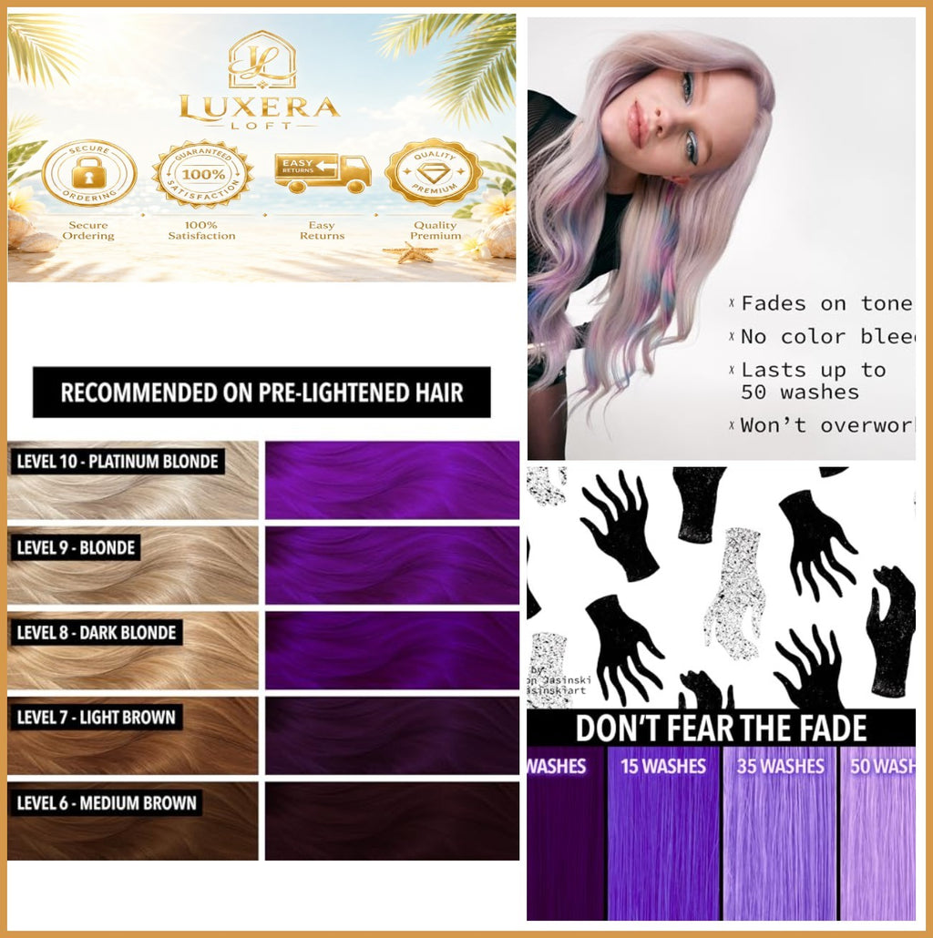 Vegan Semi-Permanent Hair Color Eggplant 4 oz - Long Lasting & Ammonia-Free