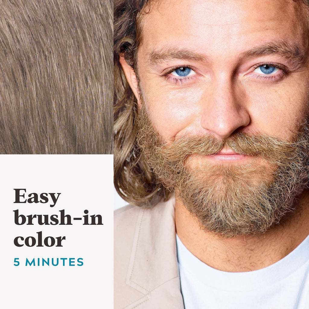 Men's Beard & Mustache Dye Kit with Brush - 12 Shades, Keratin & Natural Oils