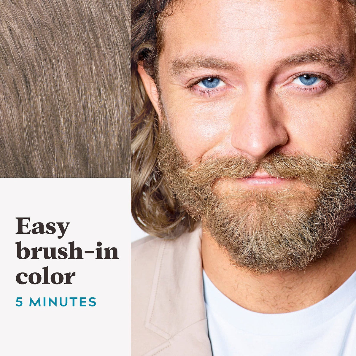 Men's Beard & Mustache Dye Kit with Brush - 12 Shades, Keratin & Natural Oils
