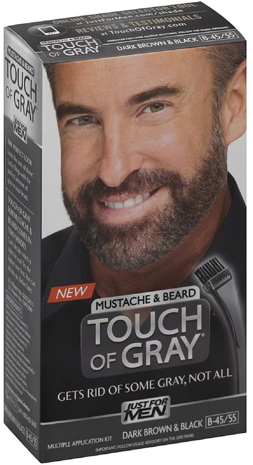 Mustache and Beard Hair Color Kit Dark Brown & Black - Gray Coverage