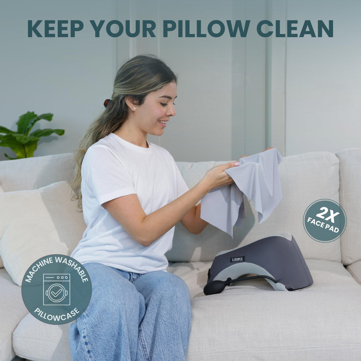 Massage Face Down Pillow with Adjustable Height and Breathable Face Pads - Support Cradle for Bed, Travel & Massage