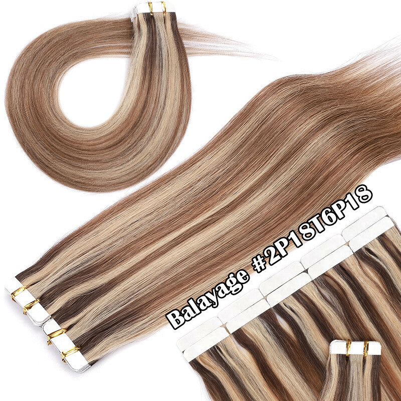 150g Thick Tape-In Human Hair Extensions - Remy Virgin Hair, 16-24 Inches