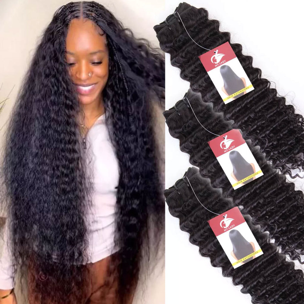 Human Hair Extensions Bundles - Virgin Loose Wave & Straight Weft Hair