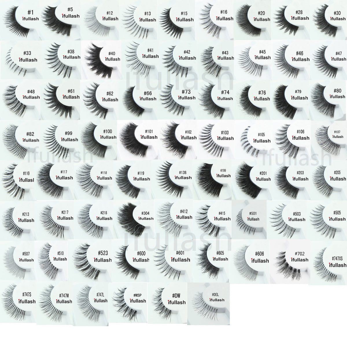 12 Pairs of Handmade Human Hair False Eyelashes - Natural Look, Assorted Styles