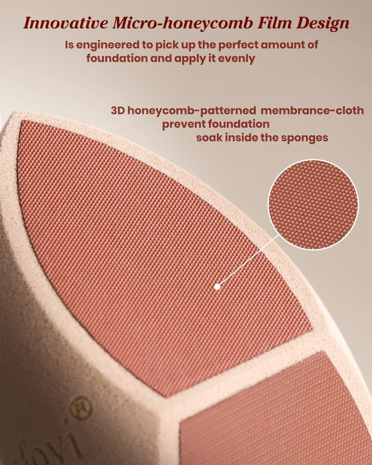 Honeycomb Film Makeup Sponges Set for Foundation Blending - Reusable & Portable