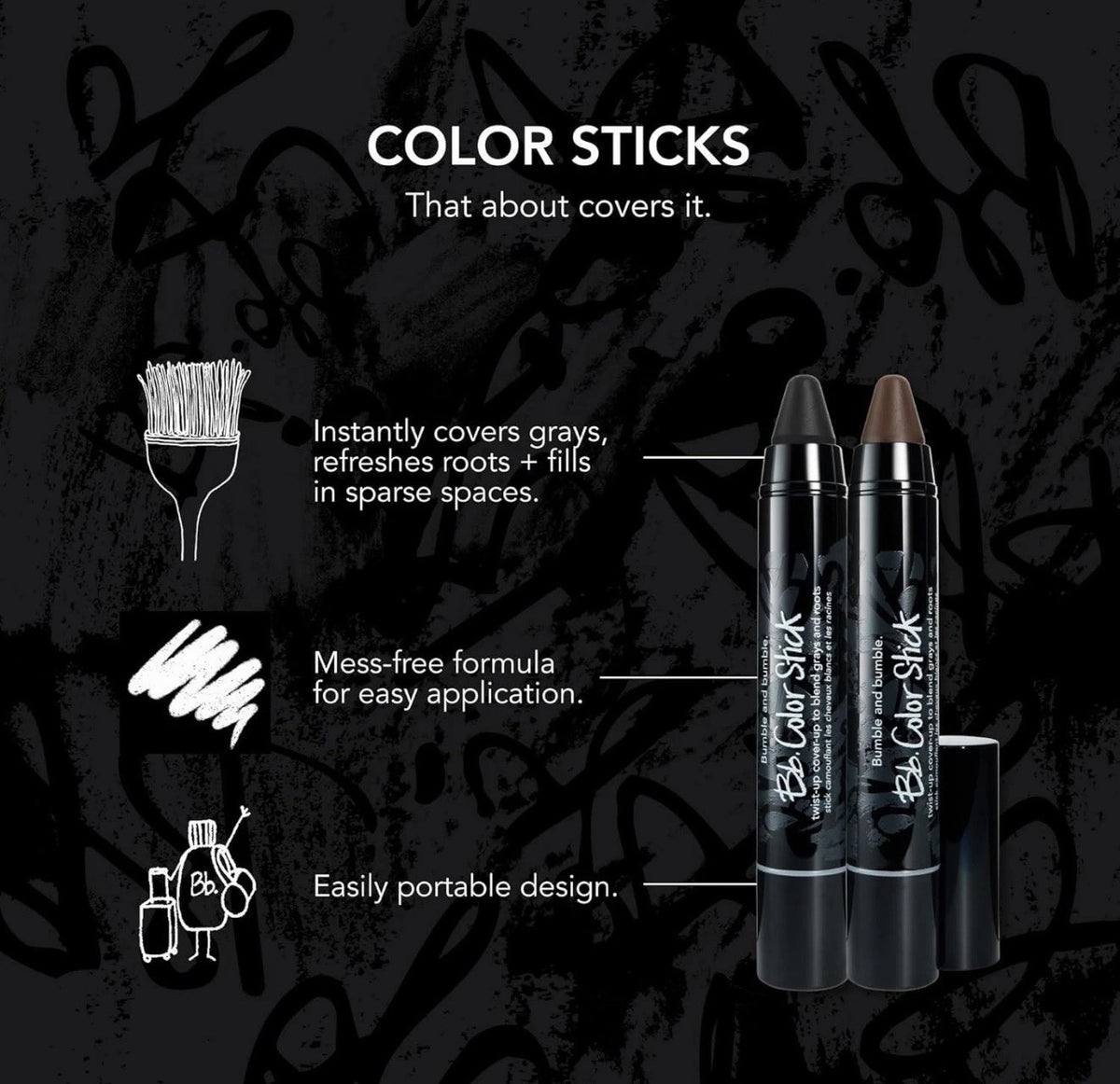 Root Coverup Hair Crayon Brown - Gray Root Concealer Stick for Hair Touch-Ups
