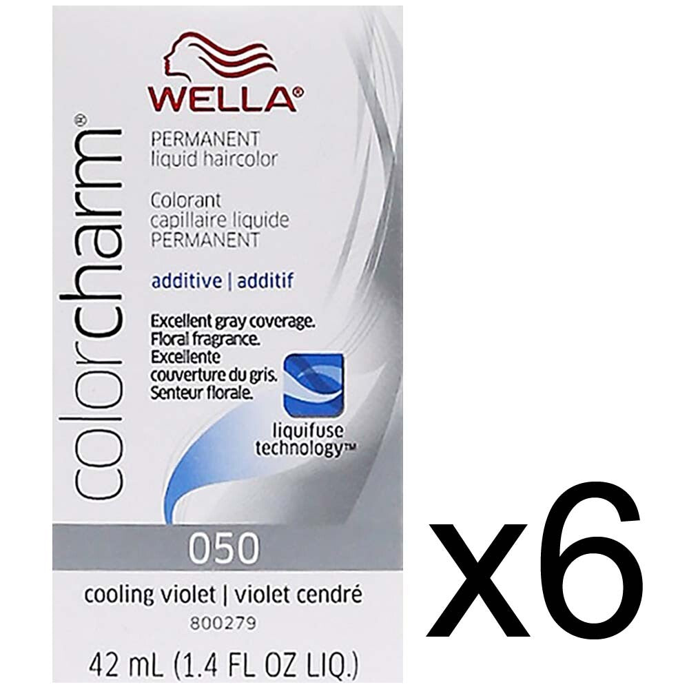 Hair Color Toner Liquid - Cooling Violet Permanent Dye for Blonde & Lightened Hair - Pack of 6