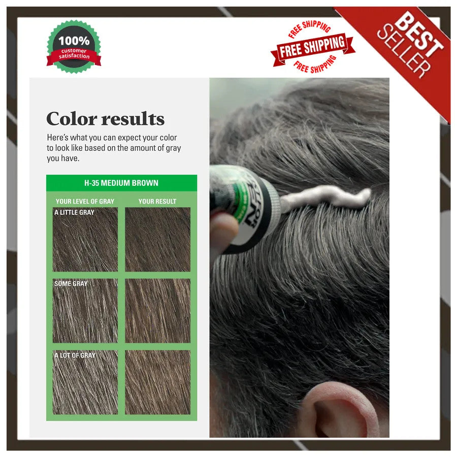 Men's Hair Color Shampoo-In Medium Brown H-35 3 Pack