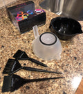 2PCS Hair Dye Mixing Bowls with Brush Cleaner, Rubberized Non-Slip Bottom
