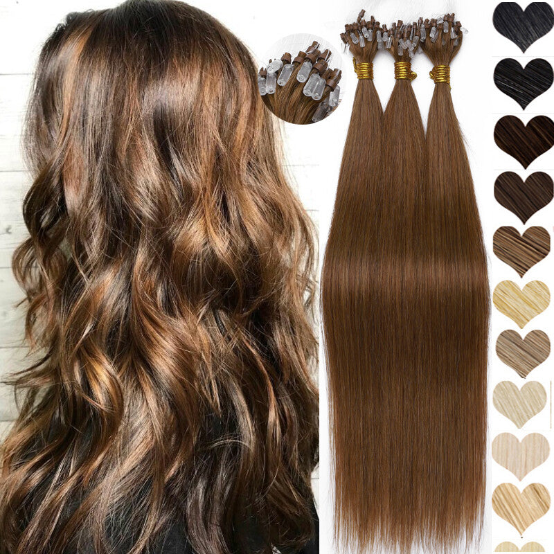 100G Remy Human Hair Extensions Micro Loop Beads Full Head - Multiple Variants