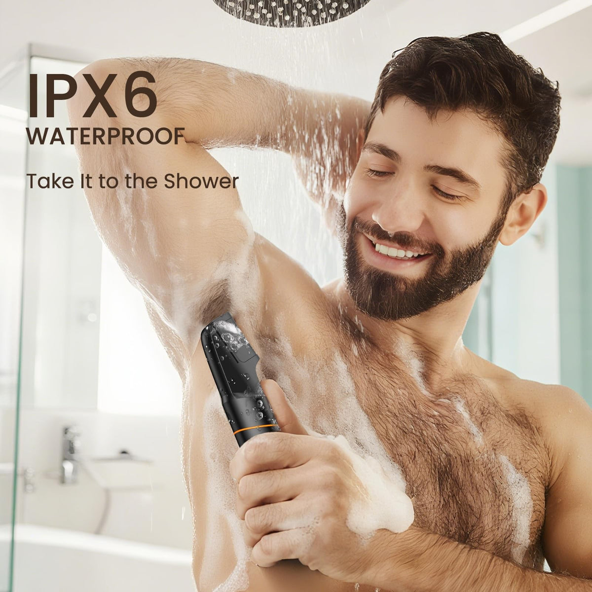 Men's All-in-One Body & Pubic Hair Trimmer Waterproof No-Nick Grooming Kit