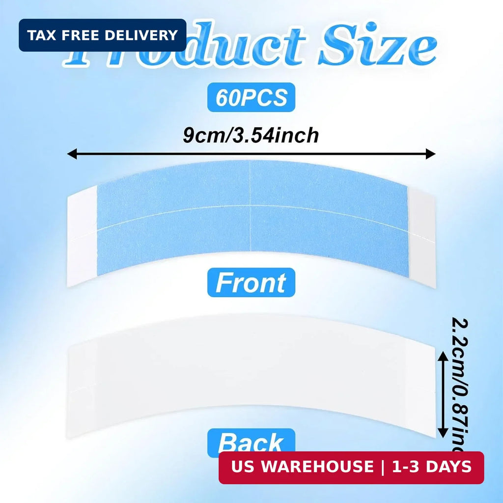 Waterproof Double-Sided Wig Tape for Lace Wigs & Toupees - 60 Pieces