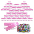 100 Pcs 10G/10ML Clear Plastic Sample Jars with Pink Lids – Cosmetic Storage