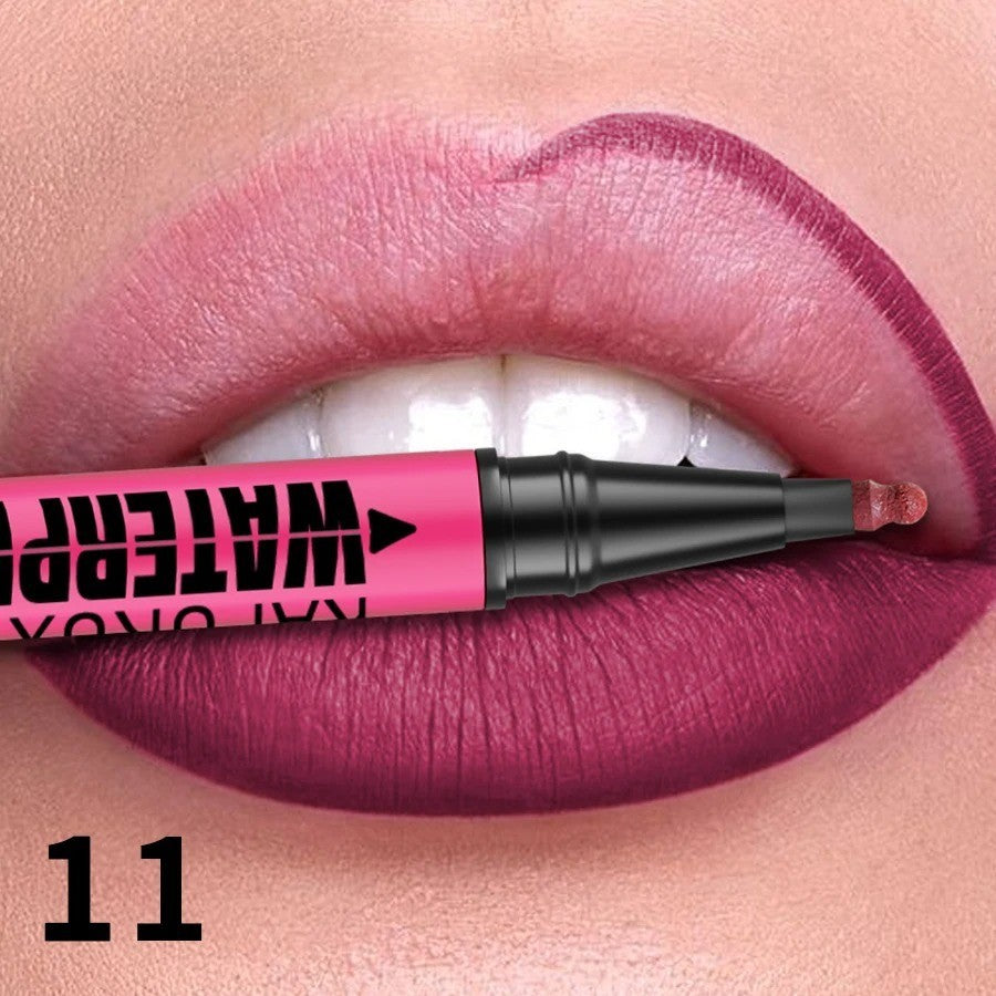 12 Color Liquid Matte Lip Liner Pencil Waterproof & Plumping Lip Makeup