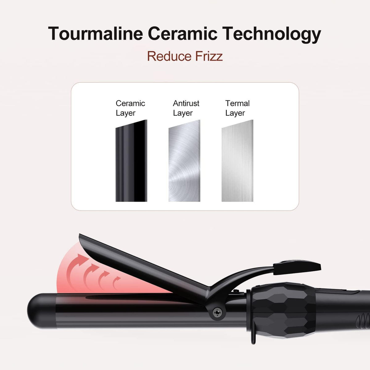 1 Inch Ceramic Curling Iron for Short Hair - 410°F/320°F Dual Voltage