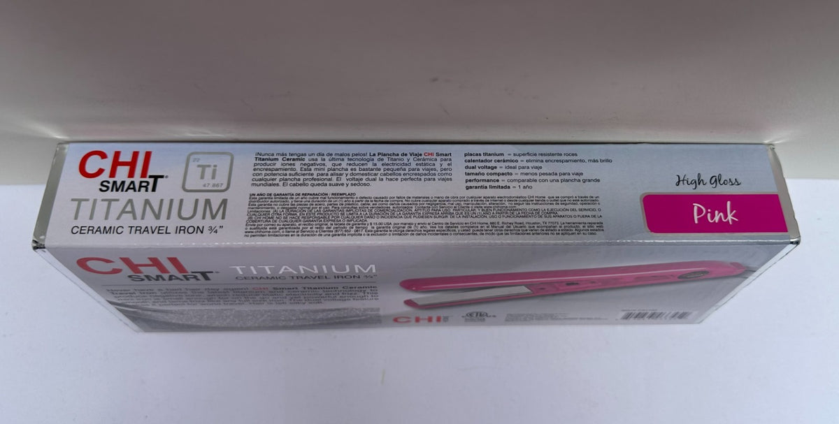 CHI Smart Titanium Ceramic Travel Iron Pink 3/4-Inch Plates CS1183