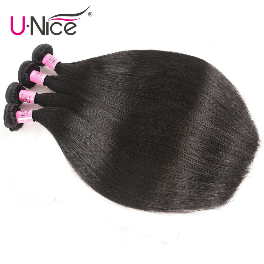 Human Hair Extensions 3 Bundles Virgin Straight Weaves for Full Head