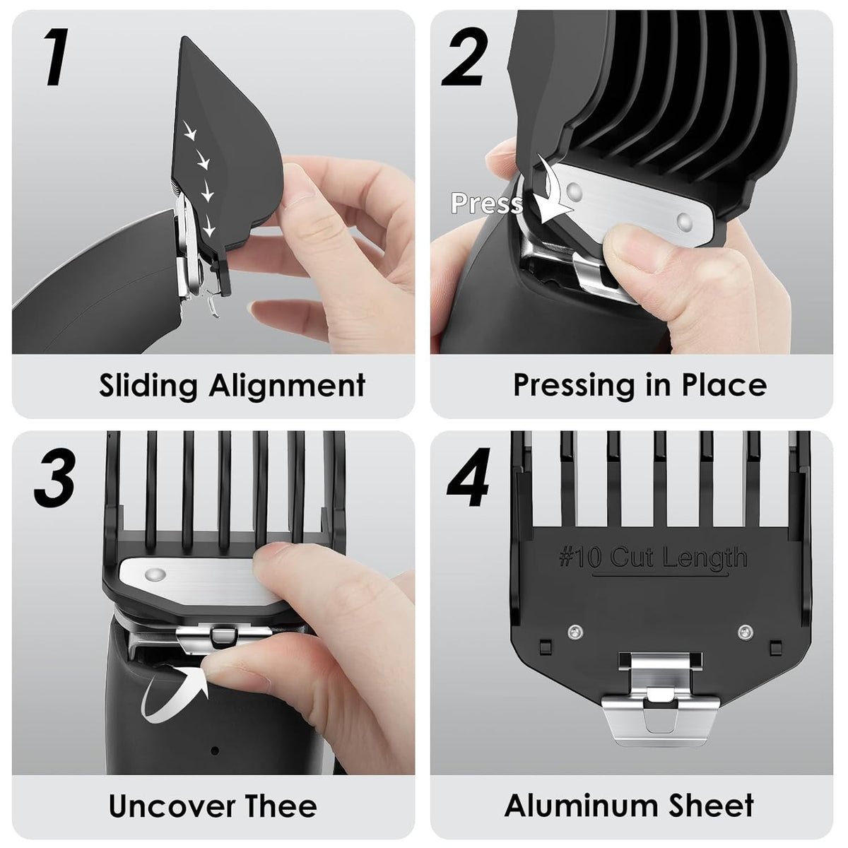 Hair Clipper Guard Set for Wahl - Metal Attachments with 3 Lengths 1.25, 1.5, 2 Inches