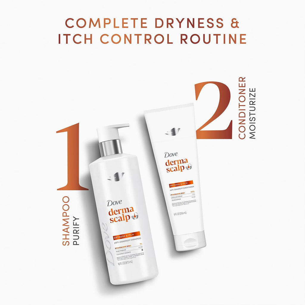 Dove Derma Scalp Anti-Dandruff Shampoo & Conditioner Set 12 Fl Oz Pack of 2