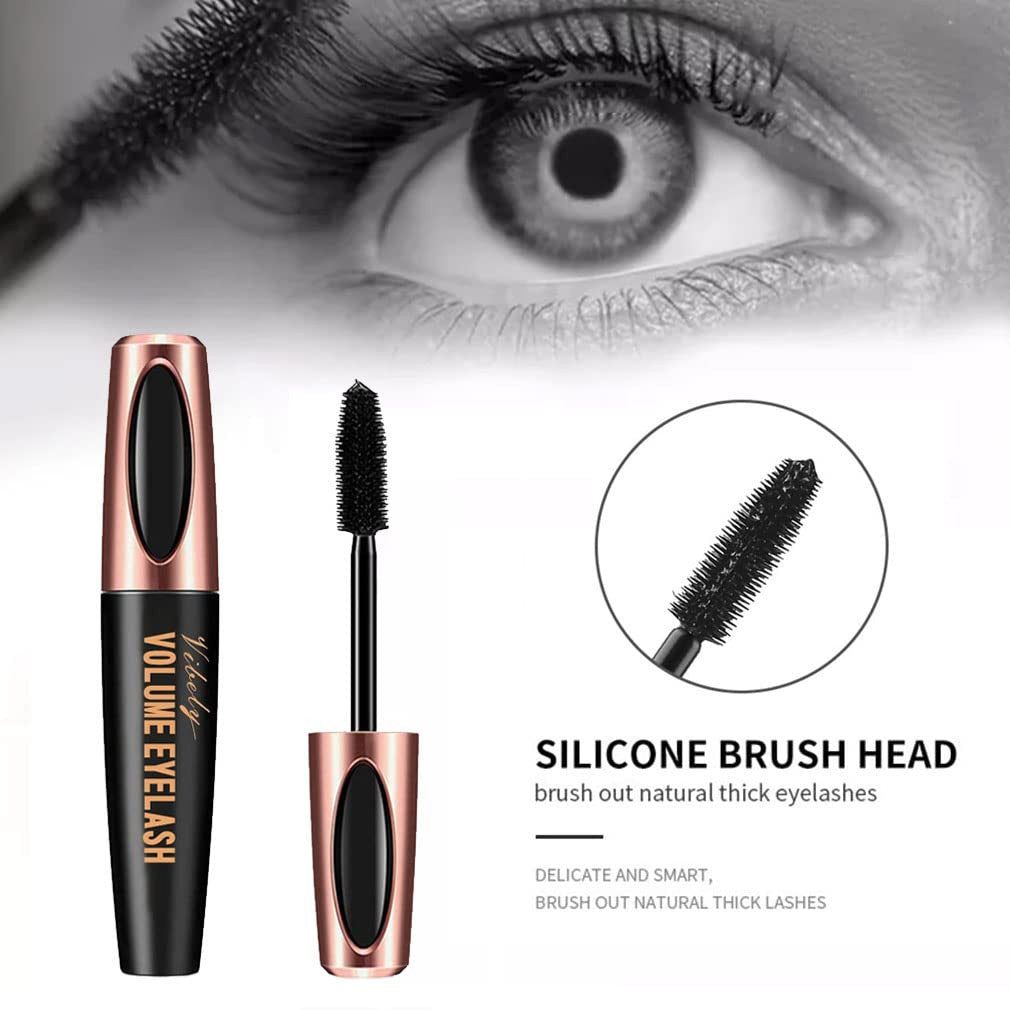 3 Pack Waterproof 4D Silk Fiber Lash Mascara - Thickening & Lengthening