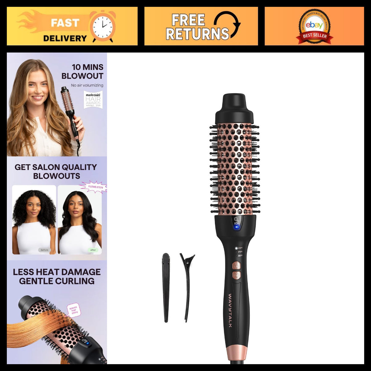1.5-Inch Ionic Heat Round Brush - Thermal Blowout Styling Tool