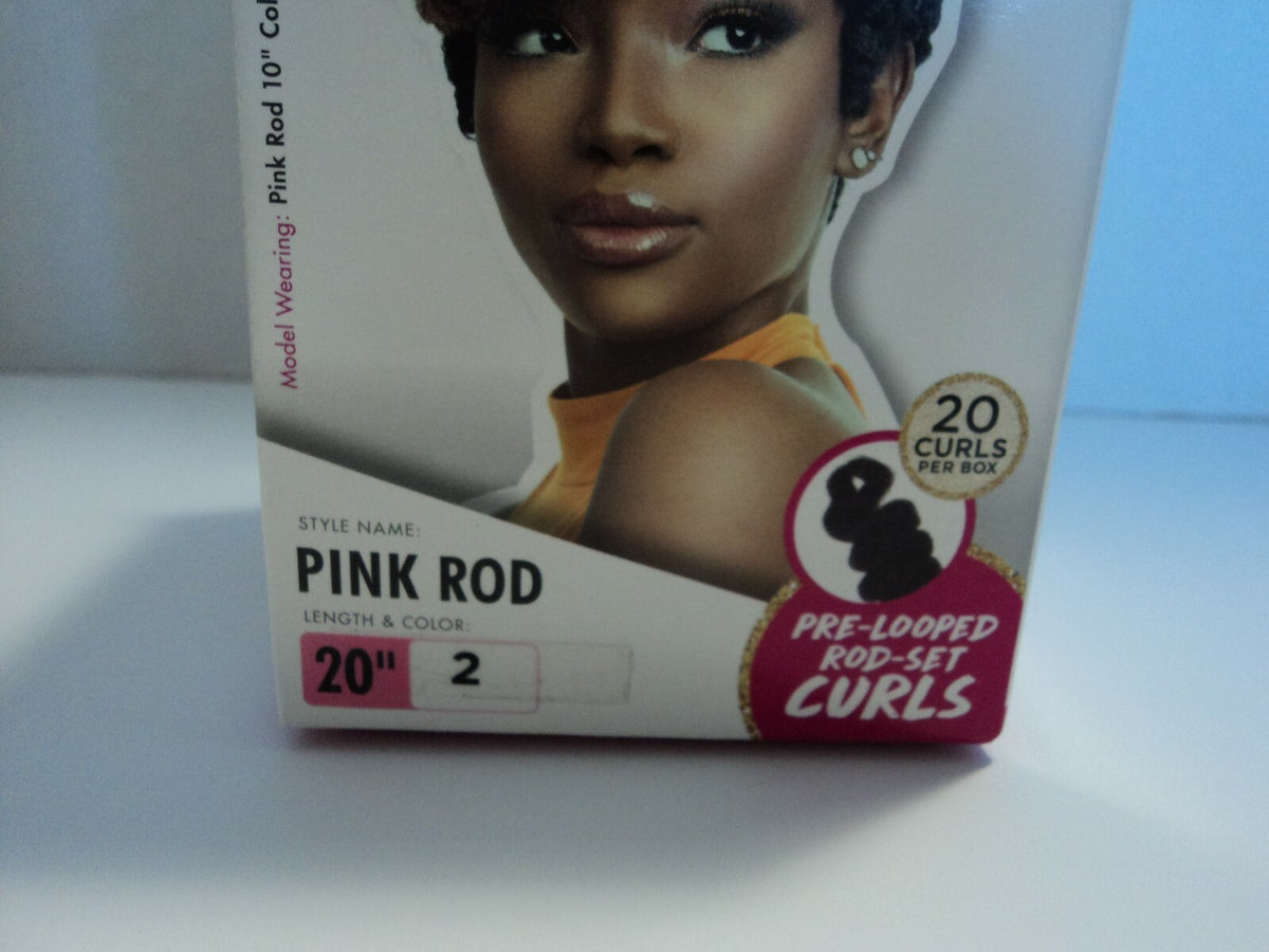 Pre-Looped Pink Curling Rods for Hair - 20 Inch, 20 Curls per Box