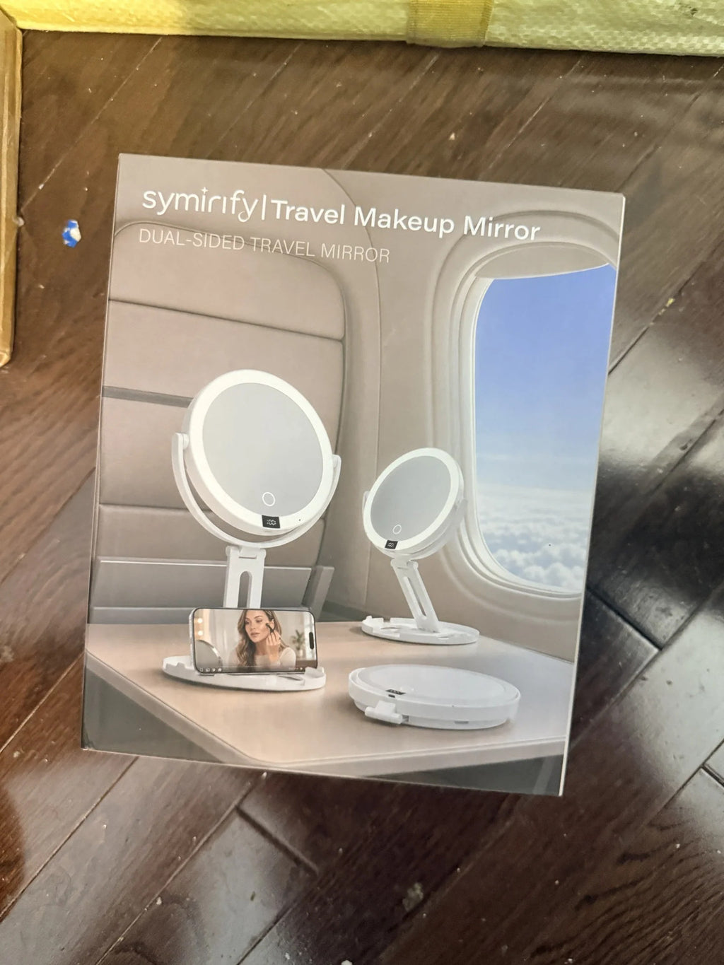 Dual-Sided LED Travel Makeup Mirror with Phone Stand