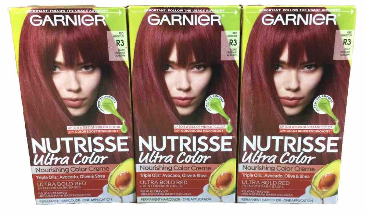 Garnier Nutrisse Ultra Color Nourishing Hair Dye R3 Light Intense Auburn
